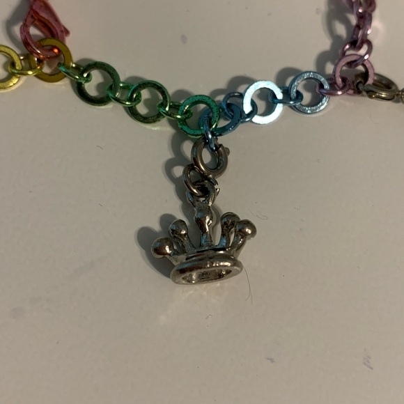 Girl’s Charm It! Bracelet with 4 Charms and Rainbow Band - Picture 3 of 7
